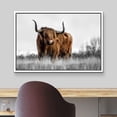 thumbnail image 3 of wall26 Framed Canvas Print Wall Art Duotone Brown Buffalo Bison Mountain Valley Nature Animals Photography Realism Rustic Scenic Landscape Colorful for Living Room, Bedroom, Office - 16"x24&quot, 3 of 5