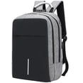 thumbnail image 1 of Mochila para computadora portátil, resistente al agua, antirrobo, con puerto de carga USB y cerradura, mochilas de negocios, gris, 1 of 6