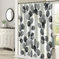 thumbnail image 3 of Black Eucalyptus Shower Curtain, Abstract Black and Gold Spring Botanical Shower Curtain Set with Hooks Waterproof Fabric Watercolor Plant Leaves Bathroom Decor, 72x72 Inch, 3 of 6