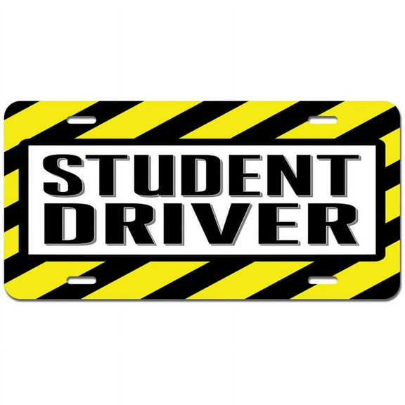 Student Driver Warning Novelty Metal Vanity License Tag Plate