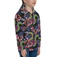 thumbnail image 5 of Naloa Snake And Flower Teenage Zipper Hoodie, Long Sleeve Zip Up Hoodies Casual Jackets Tops for 7-12 Years-Small, 5 of 6