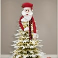 thumbnail image 5 of Luoshdecor Christmas Santa Tree Topper, Large Plush Santa Reindeer Treetop Hugger with Red Hat & Scarf,for Winter Wonderland Home Party Supplies, 5 of 8