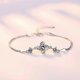 thumbnail image 3 of 2026 Women's Bracelet Four Leaf Clover Bracelet Silver Adjustable Size, 3 of 3