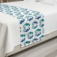 thumbnail image 2 of Seahorse Bed Runner, Ornate Drawings of Nautical Creatures Swirling Tails, Decorative Accent Bedding Scarf for Hotels Homes and Guestrooms, King, Sea Blue Dark Violet, by Ambesonne, 2 of 2