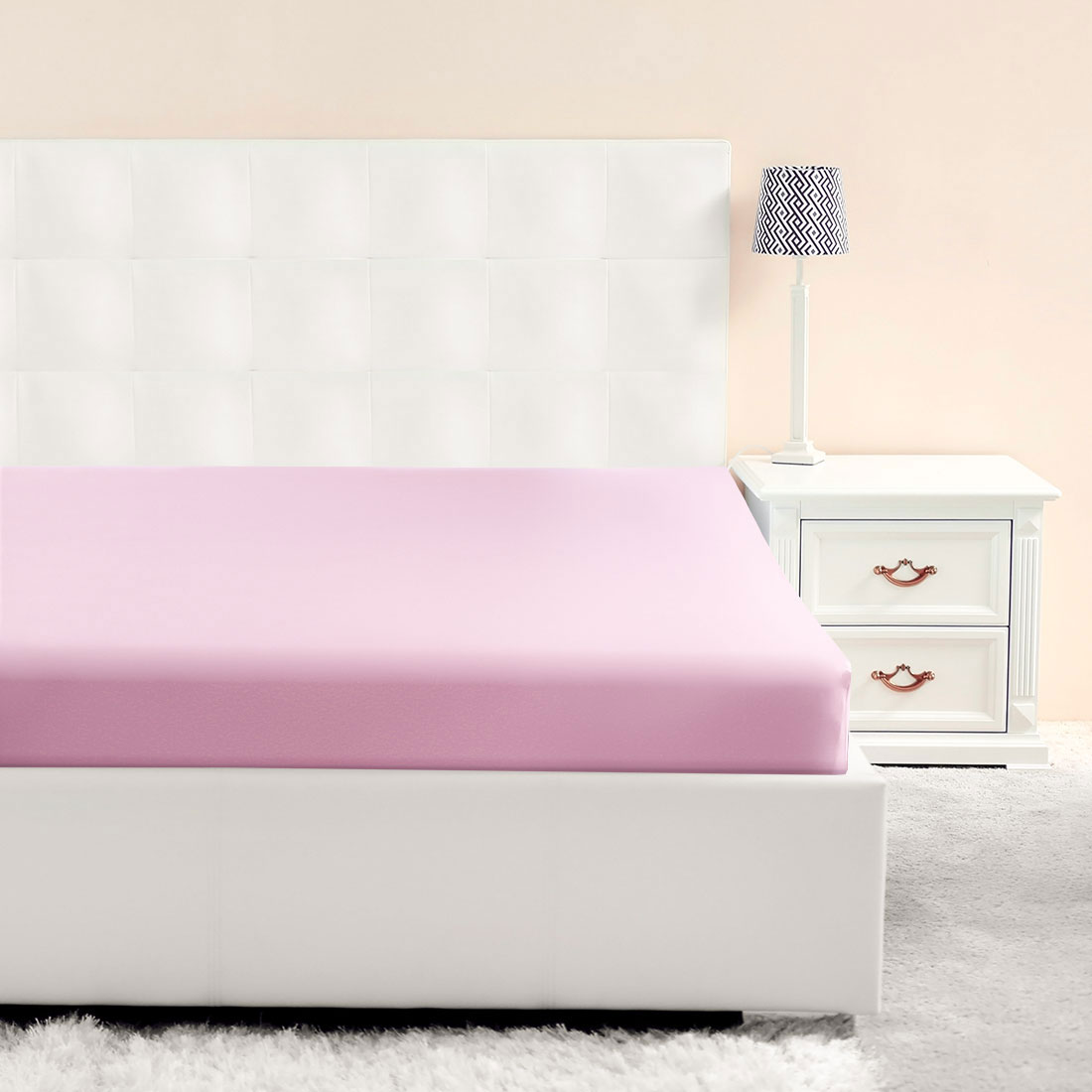 Soft Washed Cotton Bed Sheets with Deep Elastic Pocket Fitted Sheet