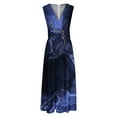 thumbnail image 5 of Dresses for Women Plus Size on Clearance Spring Printed Casual V-Neck Sleeveless Long Dress, 5 of 5