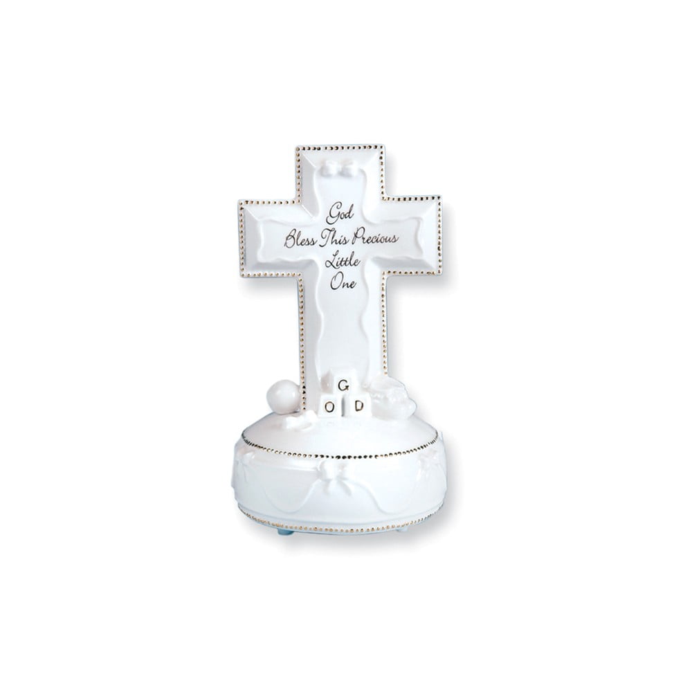 Porcelain Jesus Loves Me Musical Baby Cross - Walmart.com
