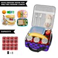 thumbnail image 5 of Purple and Black Wavy Checkered Pattern Insulated Lunch Bag Teens,Lunch Box for Men Women for Work,Picnic or Travel,10.2x9.5x4.3 Inches,8 Can Capacity, 5 of 6