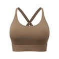 thumbnail image 6 of Sport Bras For Women Solid Color Smoothing Underwire Bra Coffee Size XXL, 6 of 6