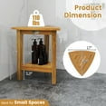 thumbnail image 3 of Gymax Shower Stool Teak Wood Corner Bath Stool w/ Storage Shelf Shower Seat Chair, 3 of 10