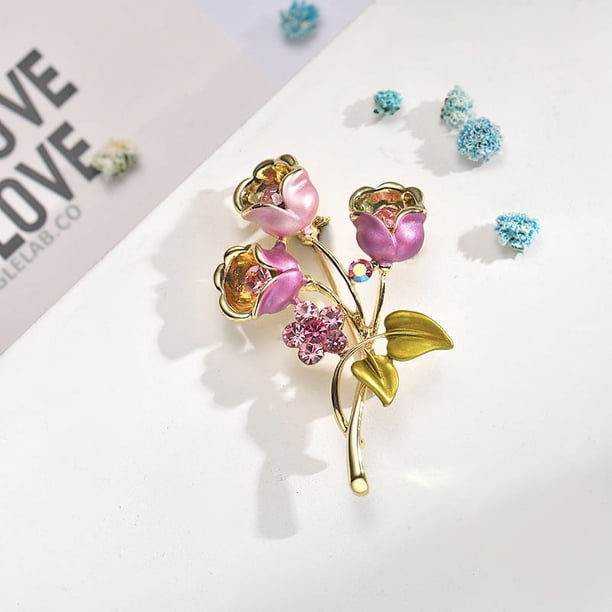 Zhuge Broches, alfileres, broches vintage, broche de esmalte verde, broches de flores y plantas de moda, accesorios de joyería de moda para mujeres y niñas, regalo, B15