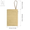 thumbnail image 3 of Gustave Women Fashion Handmade Straw Clutch Bag Zipper Wristlet Purse Beach Handbag Bohemian Straw Knitted Bag, Khaki, 3 of 8