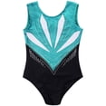 thumbnail image 5 of Niños Niñas gimnasia Ballet Jersey leotardo figura patinaje disfraz Bowknot espalda recortada brillante Body con diamantes de imitación Ropa de baile, 5 of 5
