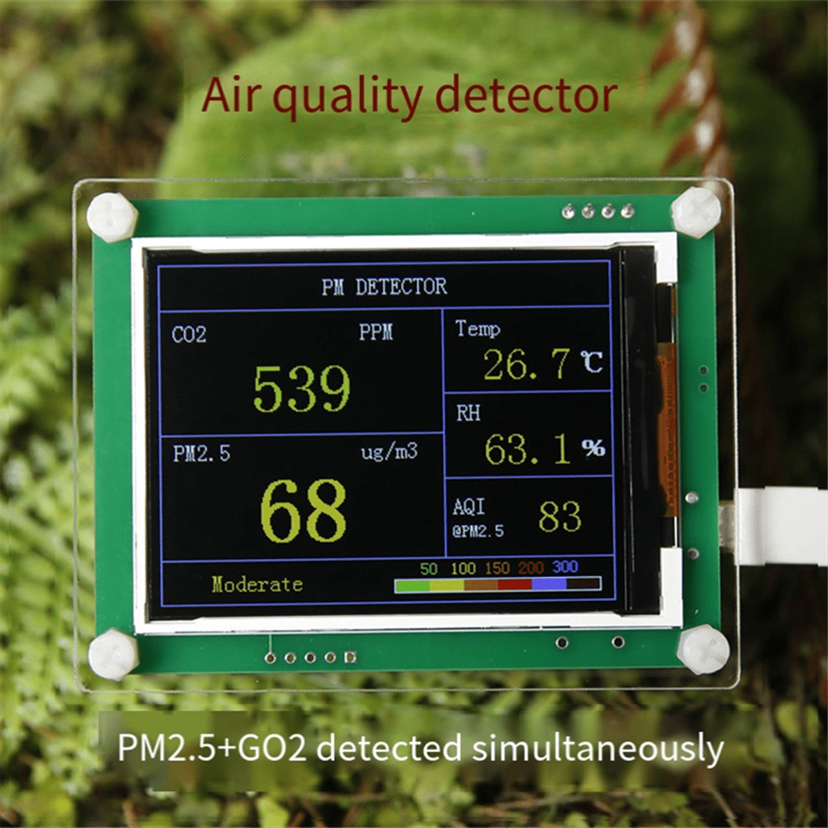 2.8inch High Rate Digital Car PM2.5 CO2 Air Quality Detector Home Gas Monitor Temperature and Humidity Detector