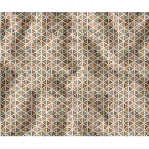 Soimoi Geometric Print Decorative Fabric by The Yard - 56" W x 36" L - Water-Resistant Material for Cushions, Covers, and DIY Upholstery - Beige