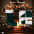 thumbnail image 2 of PMU Christmas Velvet Plush 1 Pc Emerald Green and White Stocking, 2 of 6