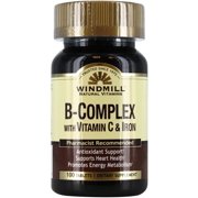 Windmill B-Complex Tablets With Vitamin C and Iron Tablets, 100 Ea, 2 Pack