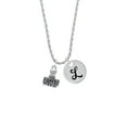 thumbnail image 2 of Delight Jewelry Silvertone LOVE Stamp Silvertone Script Initial Disc - L - Charm Necklace, 20"+3", 2 of 4