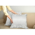 thumbnail image 2 of Ambesonne Retro Throw Pillow Cover 2 Pack, Classical Bridal Floral Motif, 24", White and Grey, 2 of 7
