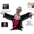 thumbnail image 4 of Outdoor Halloween Decor Animated Vampire Groundbreaker, Sound Activated Scary Zombie with Glowing Eyes and Head Shaking Action, 4 of 7