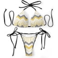 thumbnail image 4 of Top-kevin Women Ribbed Thong Bikini Set Brazilian Sexy Swimsuit Padded String Beach, 4 of 7