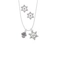 thumbnail image 2 of Delight Jewelry Silvertone Center Spacer Spinner Silver tone Snowflake Charm Necklace and Stud Earrings, 2 of 4
