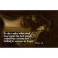 thumbnail image 3 of ArtsyQuotes 18x13 Black Modern Framed Museum Art Print Titled - Bible Verse Quote 1 Peter 5:8, Laszlo Mednyanszky - Death of the Painters Father, 3 of 5