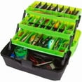 thumbnail image 3 of 3-Tray Classic Tackle Box, Frost Green/Black,  Fishing Organizer, 3 of 4