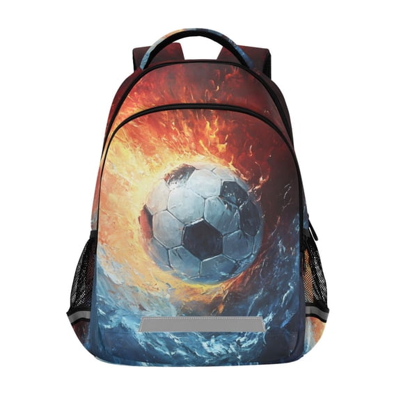 ALAZA Football Water Fire Backpack Elementary School Bag Bookbag Travel Rucksack