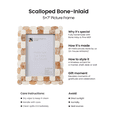 thumbnail image 3 of Handicrafts Home 5x7 Brown Picture Frame, Handmade Scallop pattern Bone inlay Photo Frame for Wall & Tabletop, Boho Farmhouse Vintage Home Decor, Gallery Wall Decor, Family Picture Frame Fall decor, 3 of 8
