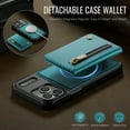thumbnail image 3 of Allytechgroup for iPhone 12 Pro Max Case, RIFD Blocking Slim PU Leather Magnetic Wallet Back Cover With Card Slots Cash Pocket Anti-Scratch Shock-Absorbent Protective Case for Women Men, Blue, 3 of 12