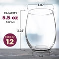 thumbnail image 5 of Stemless Wine Glasses by ARC 5.5 oz. Set of 12, Bulk Pack - Perfect for Hotel, Bar, Restaurant or Lounge - Black, 5 of 5