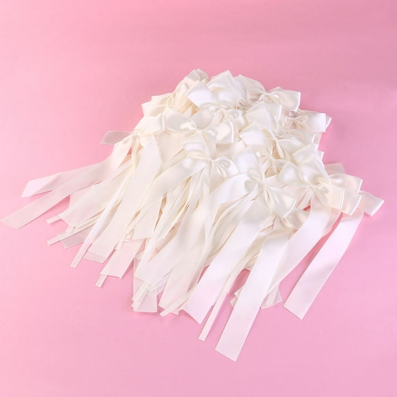 Moluckfu 50Pcs Silk Ribbon Bows Knots for Wedding Aisle Chair Sashes Decorations