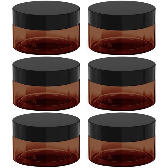 Tarros cosméticos BallHull de plástico ámbar, 240 ml, a prueba de fugas, 6 unidades