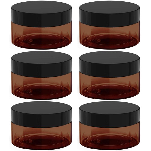 Tarros cosméticos BallHull de plástico ámbar, 240 ml, a prueba de fugas, 6 unidades