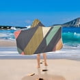 thumbnail image 2 of Yayeee Kids Hooded Towels Toddler Soft Absorbent Beach Bathing Wrap 50" x 23.5", Green Geometric, 2 of 5