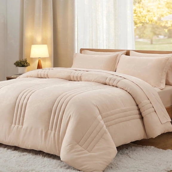 BDEUS Twin Comforter Set 5 Pieces,Bed in a Bag, Bedding Set with Comforter,Fitted Sheet,Flat Sheet,Pillowcase, All Season
