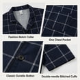 thumbnail image 4 of LANBAOSI Mens Pajamas Set Short Sleeve Button Down Shirts and Plaid PJ Shorts 2pc Soft Lounge Sleepwear Set(Navy Plaid,M), 4 of 11