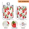 thumbnail image 5 of Yayeee 4 Pack Qtip Holder Bathroom Cotton Swab Canister with Lid Clear Dispenser Set, White Apple Pattern, 5 of 6