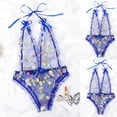 thumbnail image 2 of WZXFASHION Lingerie Brodée Frower pour Femmes sous-Vêtements Pyjama Combinaison Teddy Bleu m, 2 of 9