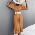 thumbnail image 2 of Vestido Ticfox Vintage Cuello cuadrado Manga abullonada Estampado floral L, 2 of 6