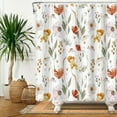 thumbnail image 4 of Watercolor Floral Shower Curtain Wildflowers Fabric Bath Curtains Rustic Bathroom Decor with Hooks 72Wx72L Inch, 4 of 5