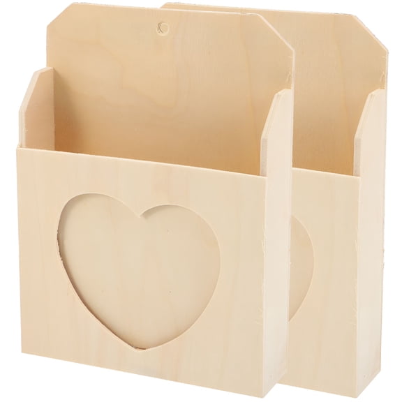 LAMIRO 2pcs Unfinished Wooden Boxes for DIY Storage and Decor