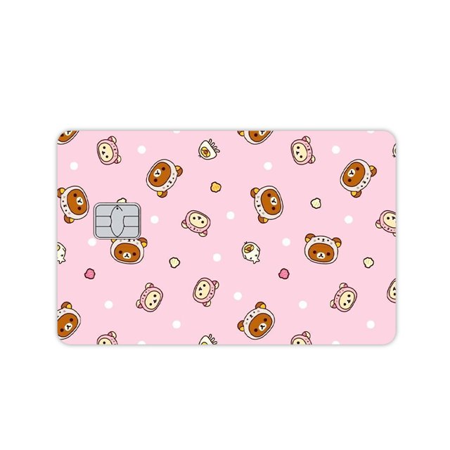 Anime Cute Rilakkuma Credit Card Skin Stickers Diy Kawaii Anti-scratch Creative Debit Bank Bus Metro Card Waterproof Skin Film