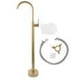 thumbnail image 2 of Freestanding Bathtub Faucet European Style Brass Stainless Steel Durable Rust and  Floor Stand Tap for Column Type Basin Wide Application, 2 of 8