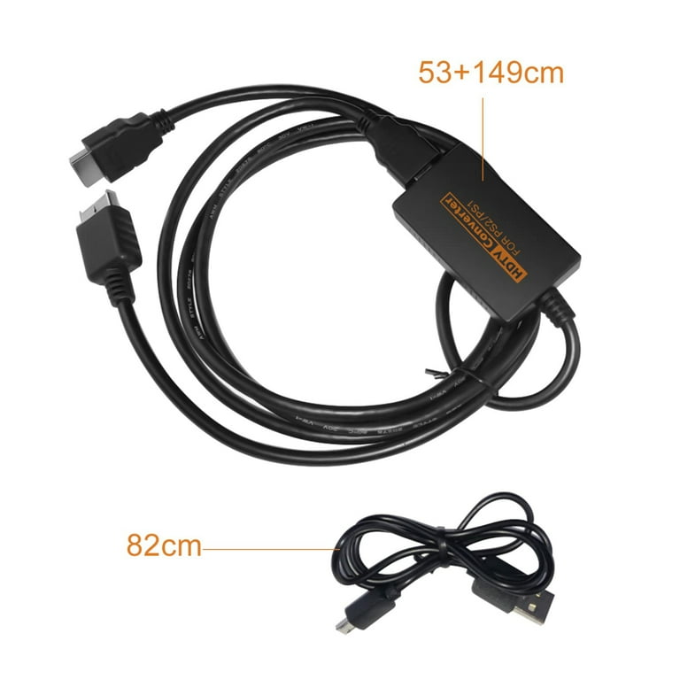 PS2 HDMI Adapter，HDMI Converter for PS1/PS2 with true RGB signal output in  720p/1080p resolution 