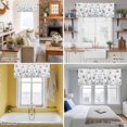 thumbnail image 5 of Blue Beige Spring Floral Kitchen Curtain Valances for Windows Farmhouse Short Curtains, Summer Botanical Watercolor Rod Pocket Valance Curtain for Bedroom Cafe Living Room, 5 of 8