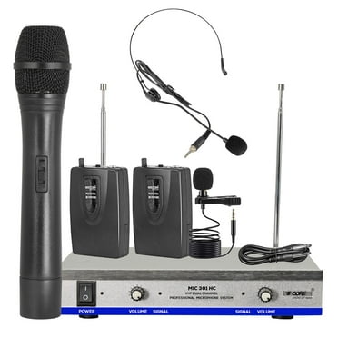 Wireless Microphone Dual Handheld Mic Cordless Receiver Dj Karaoke Singing Microphones WM 301 HC