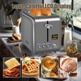 thumbnail image 4 of SEEDEEM Toaster 2 Slice, Stainless Steel Bread Toaster LCD Display, 7 Shade Setting, 1.4'' Wide Slots, Bagel/Defrost/Reheat Functions, Removable Crumb Tray, 900W, 4 of 6