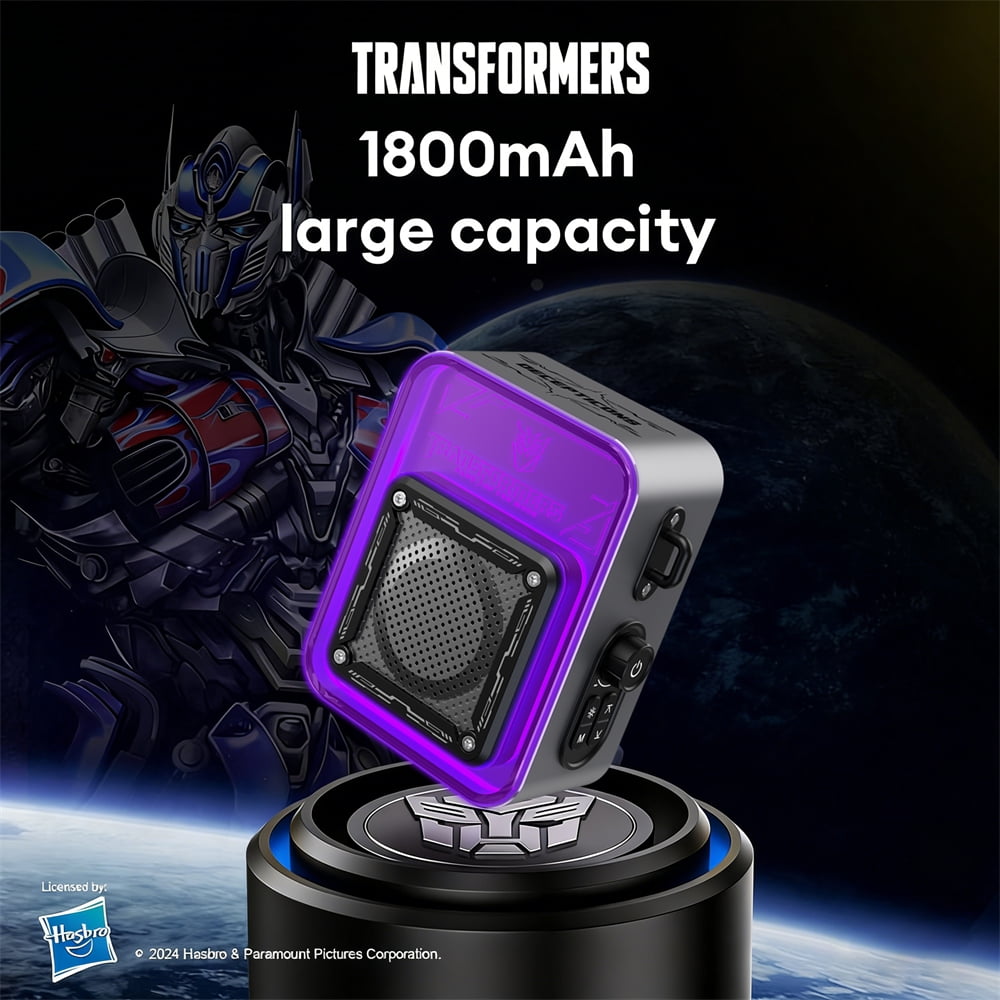 Bluetooth Speaker, Bluetooth 5.4 Smart Wireless Portable Speaker, IPX3 Waterproof Cyber-Style Mechanical Speaker, Supports 2-Unit Interconnected Portable Audio Broadcasting, Gray